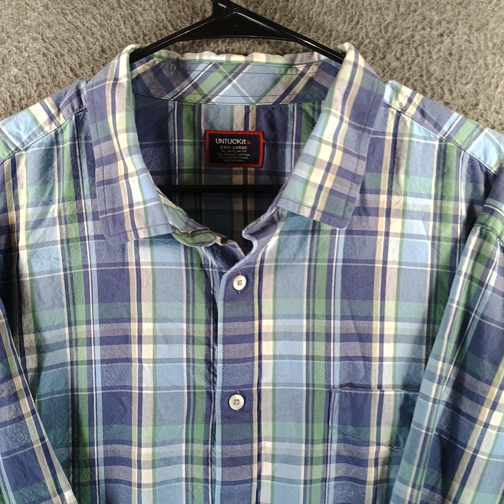 Untuckit Summer Plaid Rombauer Shirt Long Sleeve Button Up Shirt Men Xxxl 3xl View 2